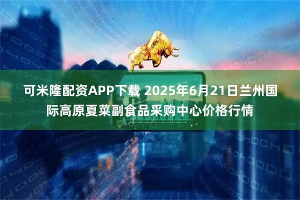 可米隆配资APP下载 2025年6月21日兰州国际高原夏菜副食品采购中心价格行情