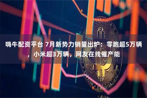 嗨牛配资平台 7月新势力销量出炉:零跑超5万辆,小米超3万辆,网友在线催产能